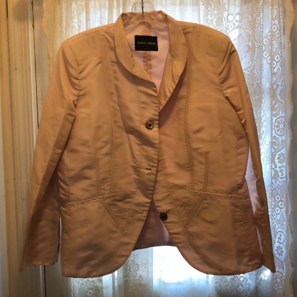 GIORGIO ARMANI-PRETTY LT PINK TAFFETA JKT
